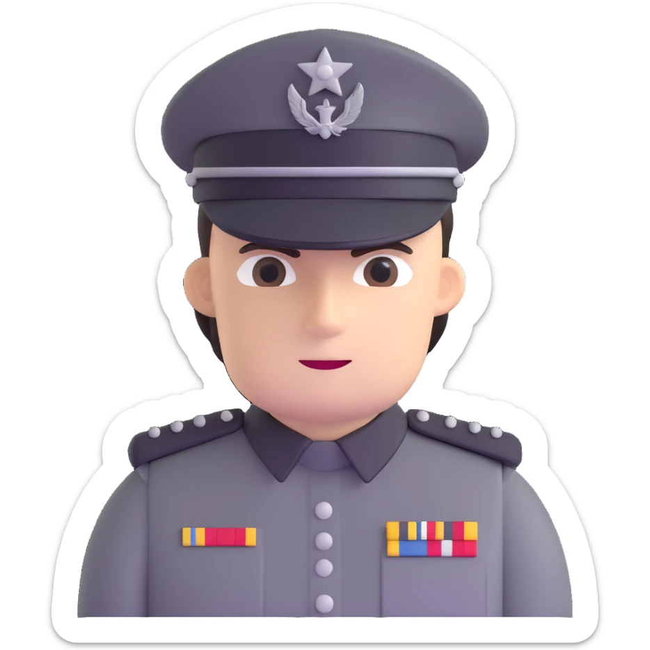 Imperial officer with rank insignia and olive-gray uniform from Star Wars sticker