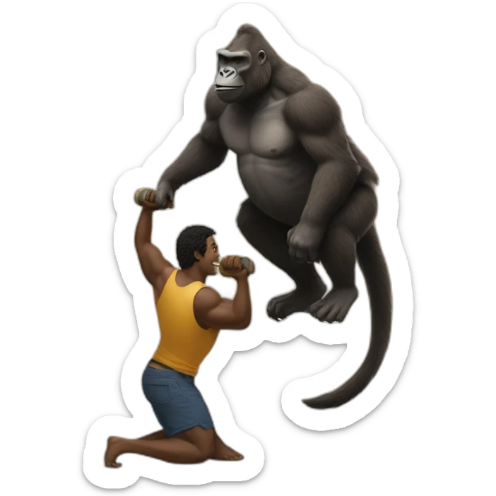 king kong lifting a kangaroo sticker