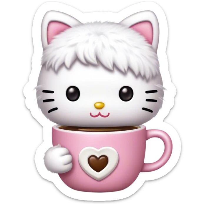 Hello kitty con café  sticker