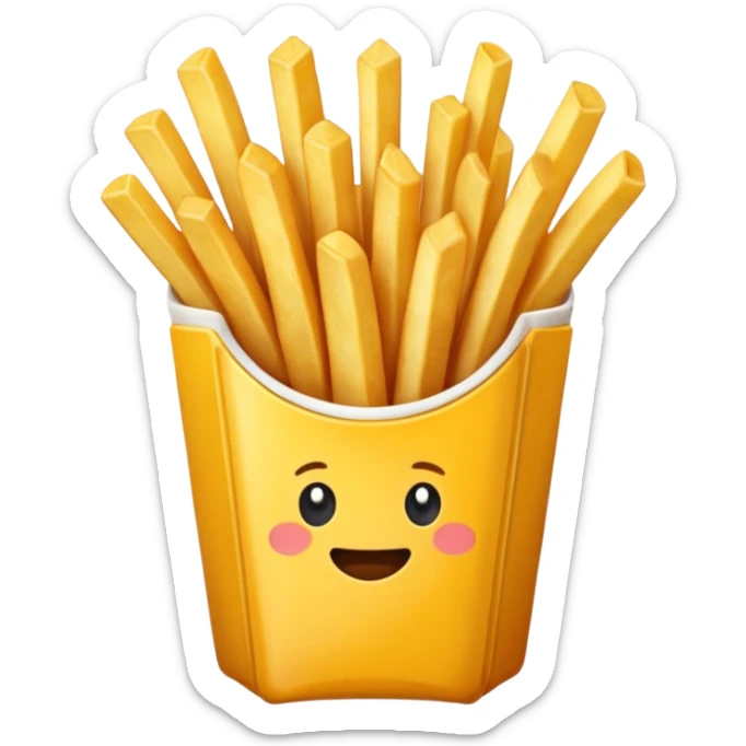 Porzione di patatine media (senza faccina) in giallo sticker