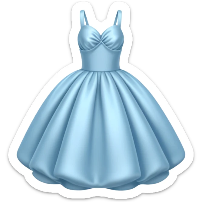 The bubble dress is typically a voluminous ball gown, designed to make Glinda look like she’s literally floating in a bubble. It features:  Pale blue or shimmering white-blue hues isolated  sticker