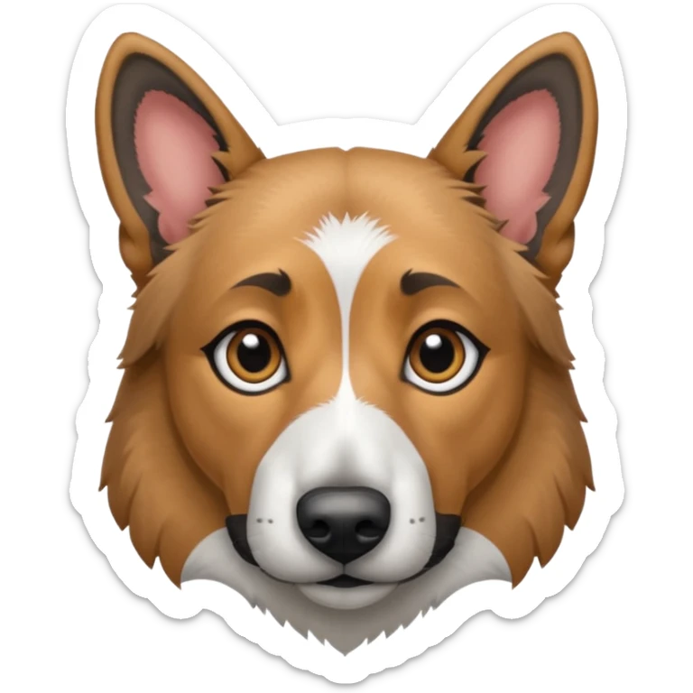 chien croisé malinois berger australien (ressemble + au malinois, yeux gris et poils mi long et gris sticker