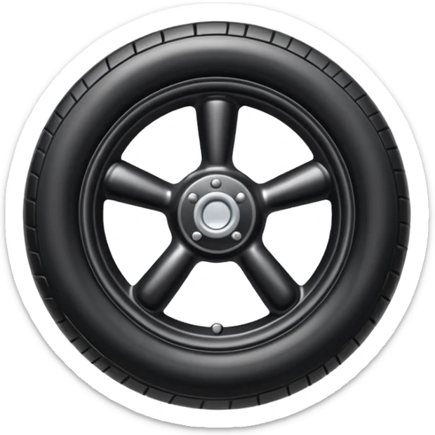 he aircraft's landing gear is one inflated, plump wheel with a strut, black in color, cartoon-style sticker