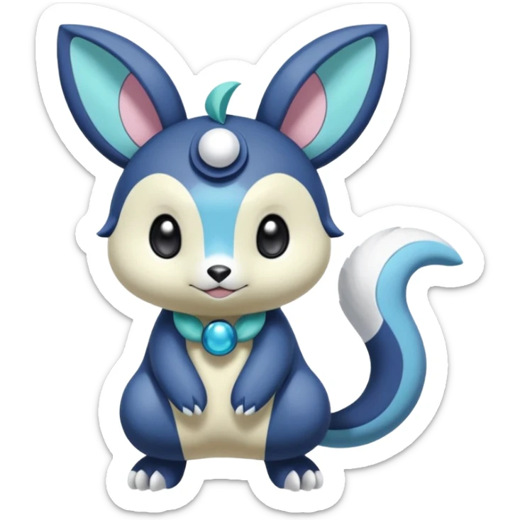 Colorful Exotic Meloetta-Oshawott-Meowstic-Minccino-Stitch-Fakémon-creature-hybrid sticker