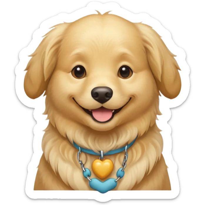 cream golden retriever sticker
