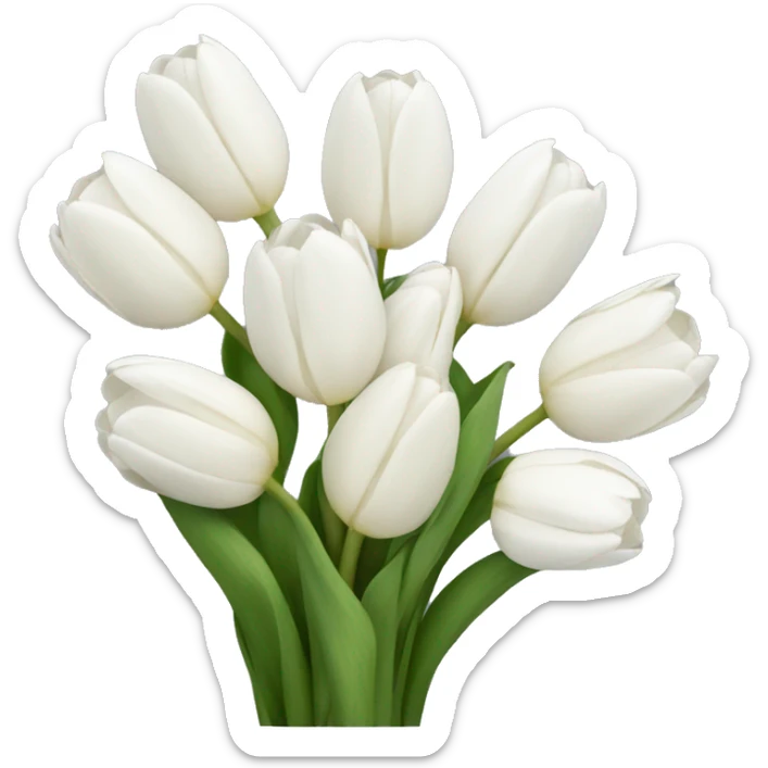 White tulip bouquet  sticker