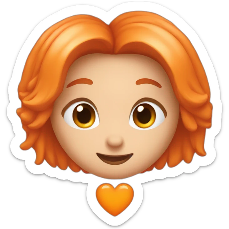 One orange heart sticker