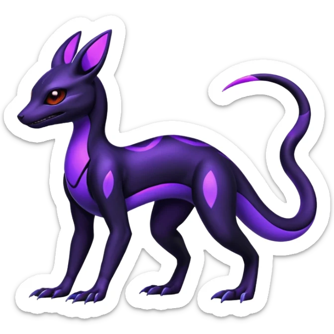 Shiny Cool Futuristic Salandit-Umbreon-Fakémon-hybrid-creature (full body)  sticker