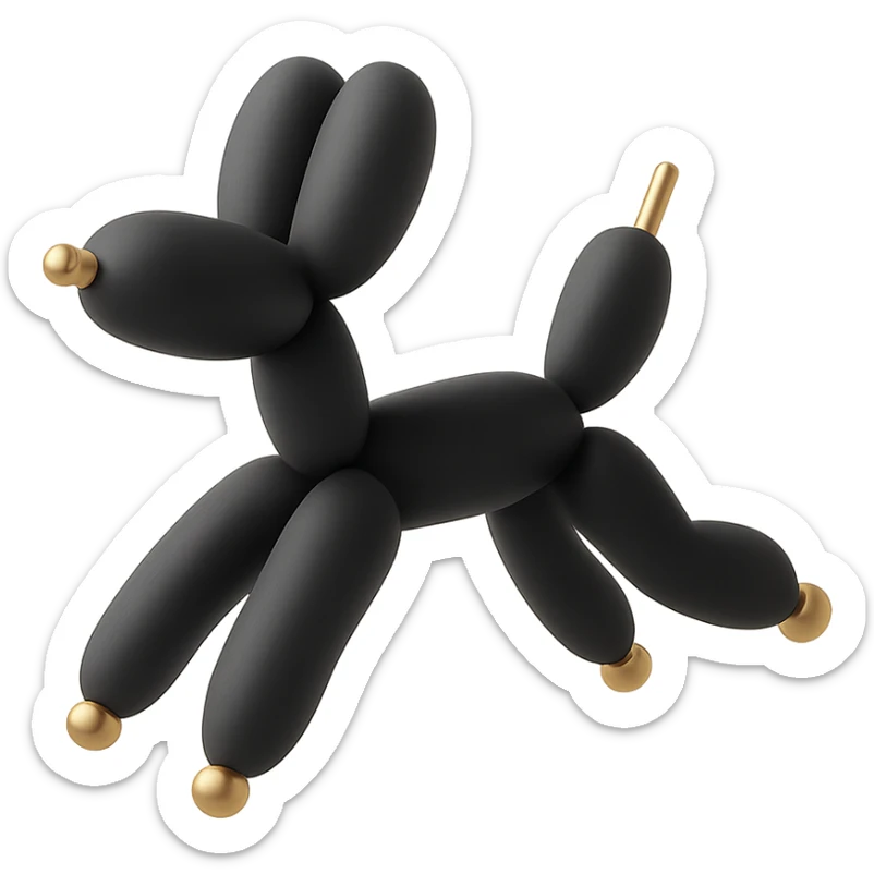 balloon dog, jumping sticker