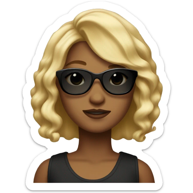Girl with a blondy wavy bob and sunglasses that pretends to be gangsta  sticker