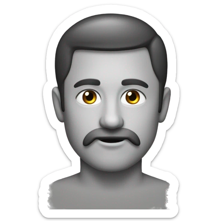 Home noir 1m78 93 kilogrammes qui a une barbe impeu courte est le yeux ronde sticker