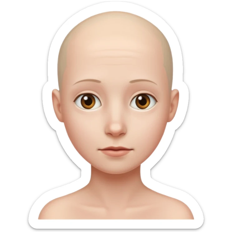 the profiile of a face with no hair, looking completely to one side sticker