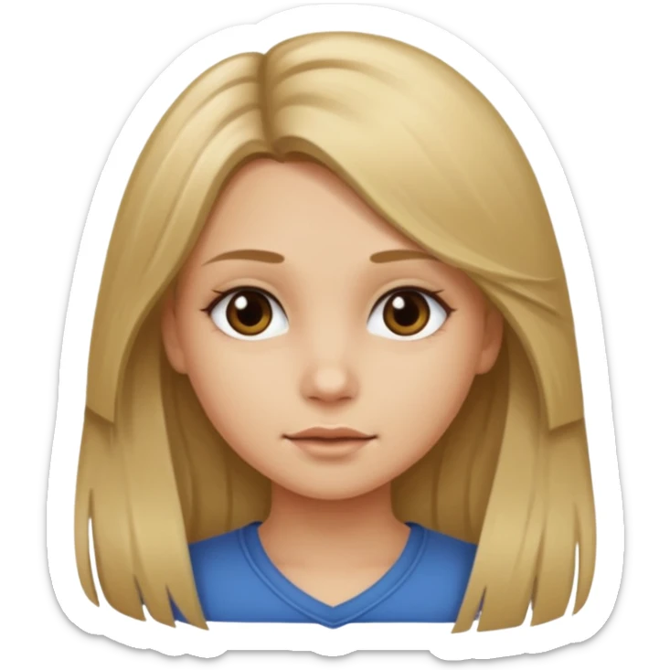 Girl with long dirty blonde hair  sticker