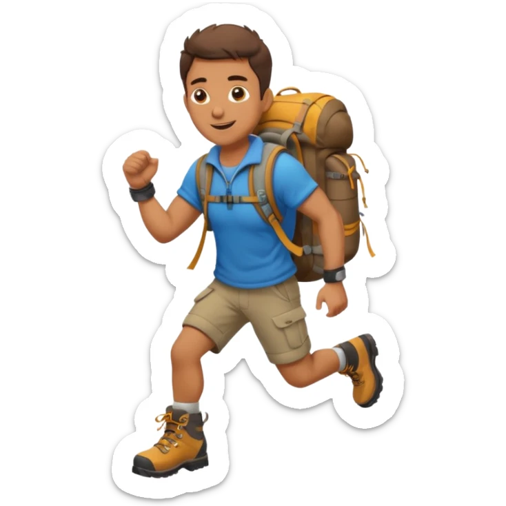 a man who managed to climb to the top of the mountain sticker