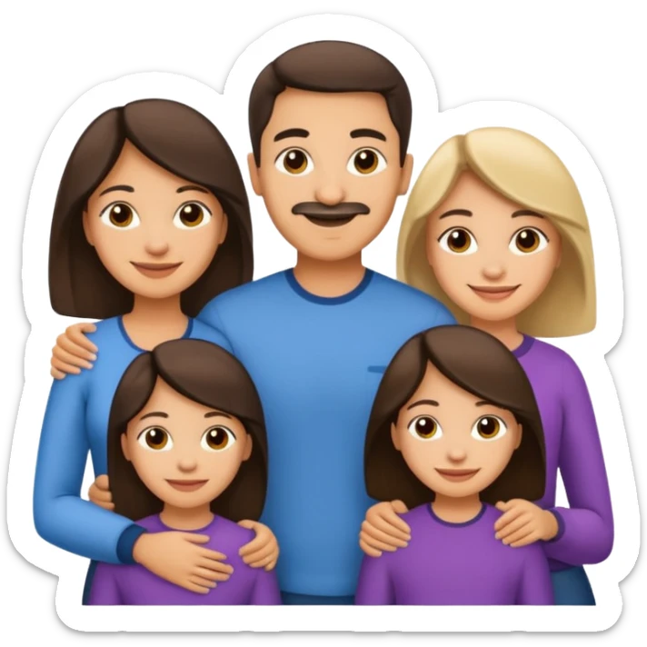 Light skin Hispanic family of 6 mom, dad, two 20 yr old daughters, 20 year old son, and 10 year old daughter sticker