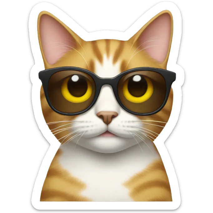 Cat with sunglasses sticker