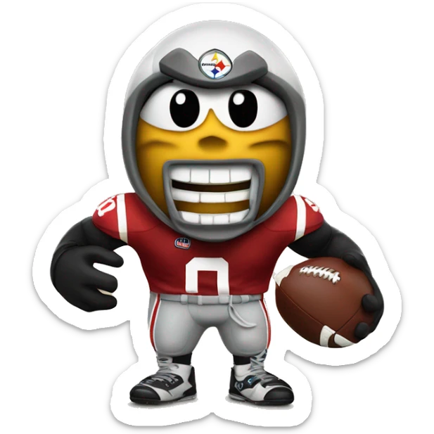 Brutus the buckeye wearing mascot a Pittsburgh Steelers jersey sticker