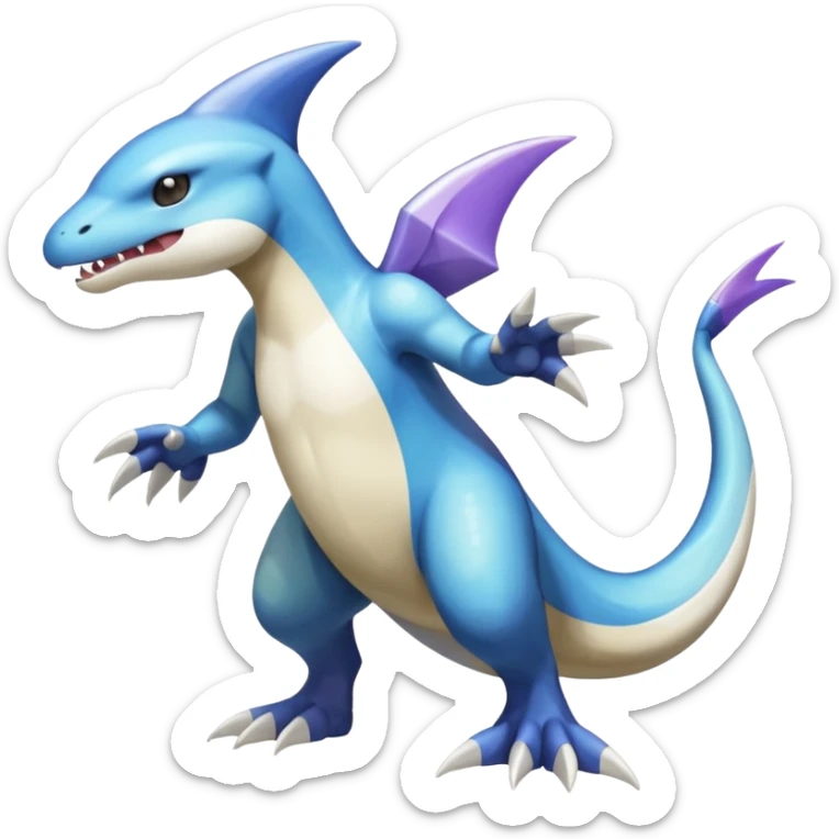 Shiny Koraidon-Latios-Marowak-Gabite-Fakémon-hybrid-creature (full body)  sticker