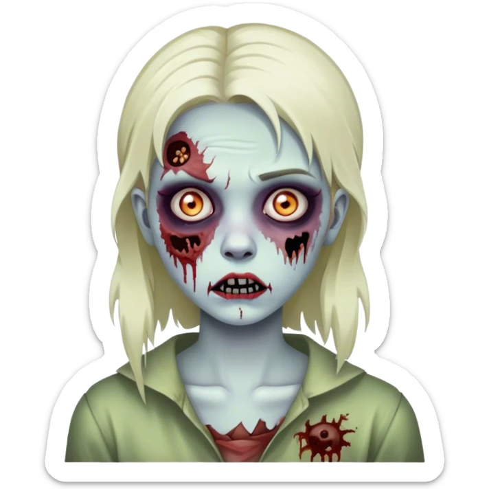 Girl young zombie sticker