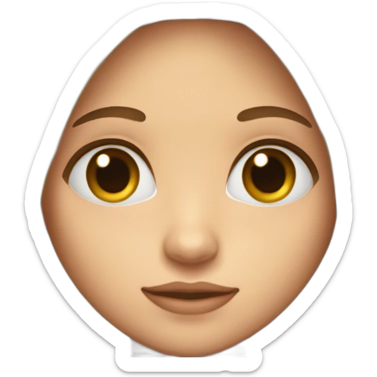 girl with long hair and mol in the right cheek under eye, brown eyes sticker