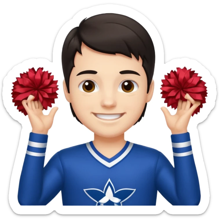 All star Cheerleader white boy boy in with dark hair in cheerleader uniform  sticker