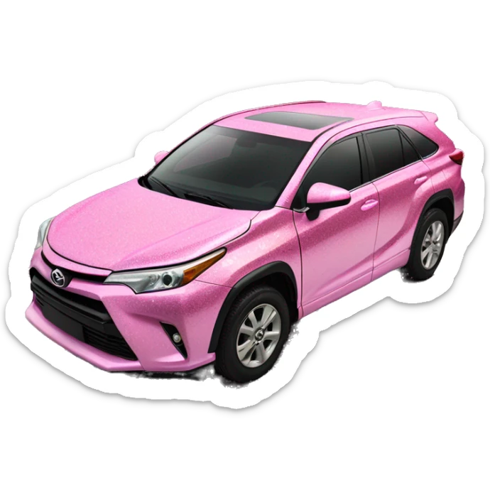 Pink ombre Toyota XSE with lots of glitter sticker