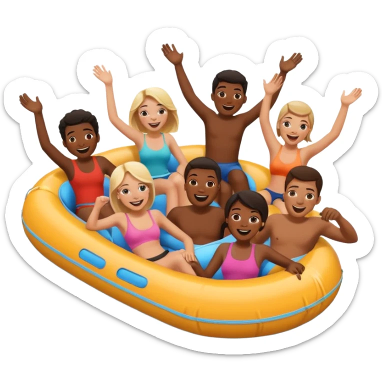 Tubing with friends 6 black people 1 white girl sticker