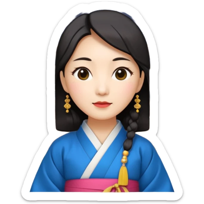 50's korean woman in front of a palace in seould sticker