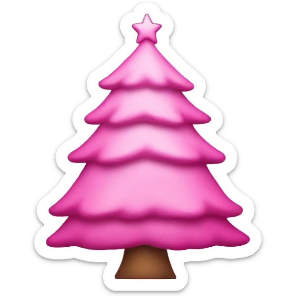Pink christmas tree sticker