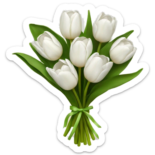 white tulip bouquet  sticker