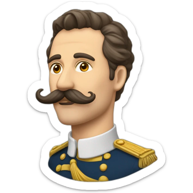 Homme ave la moustache du dictateur du début du 20ieme siècle et une raie sur le côté sticker