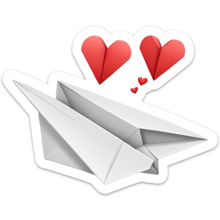 Paper airplane with heart for 'Story of My Life' by One Direction sticker