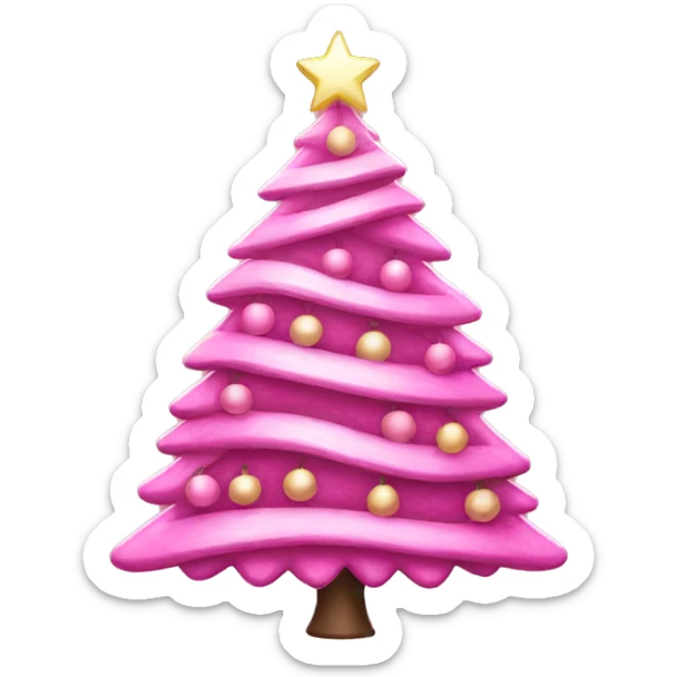 pink christmas tree  sticker