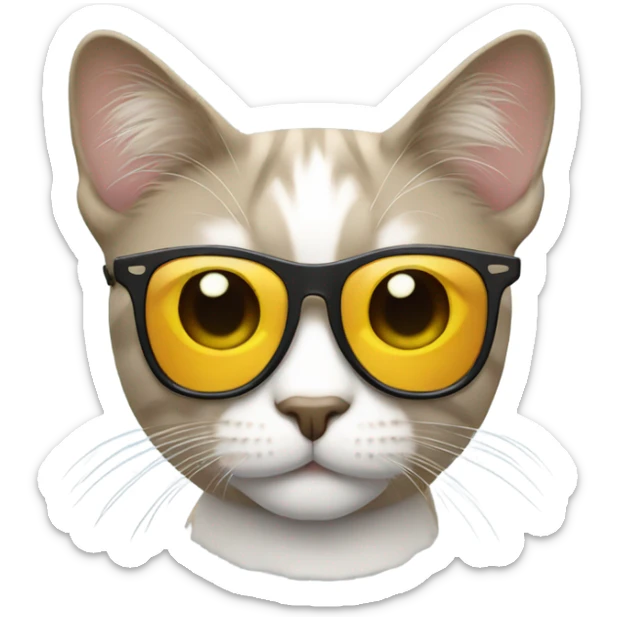 Cat with sunglasses sticker