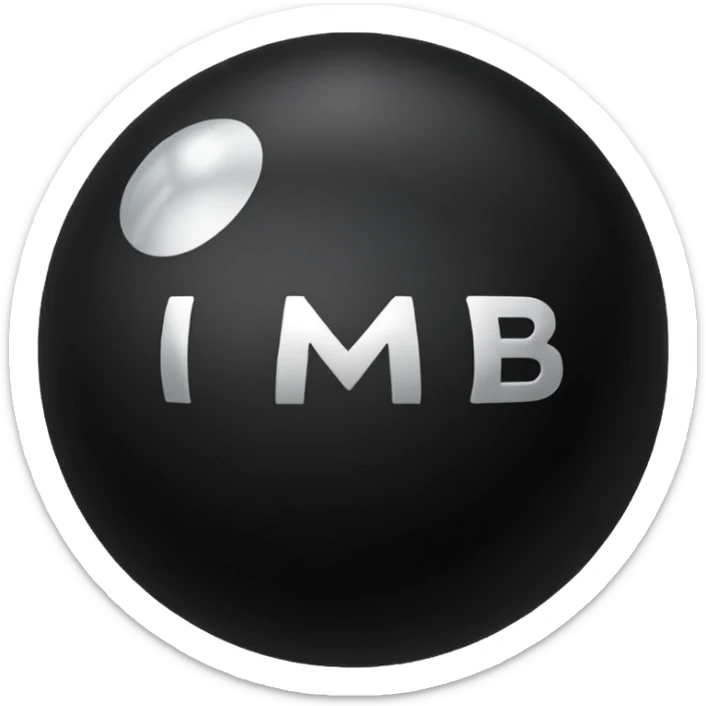 Black Ball with MB written on in the middle of it. Nothing else no holes or anything. sticker