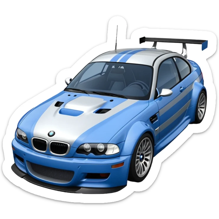 BMW M3 GT R E46 NEED FOR SPEED MOST WANTED'TAKI MAVI GÜMÜŞ resimdekini yap sticker