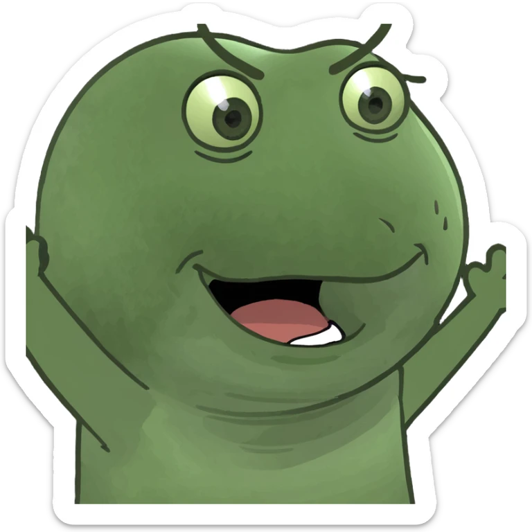 Cute anime style chibi male character with dark aesthetic with arms open wide  sticker