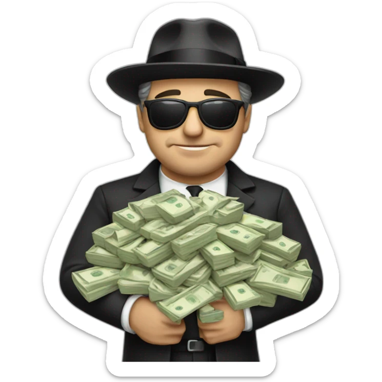 italian mafia man with a lot of cash sticker