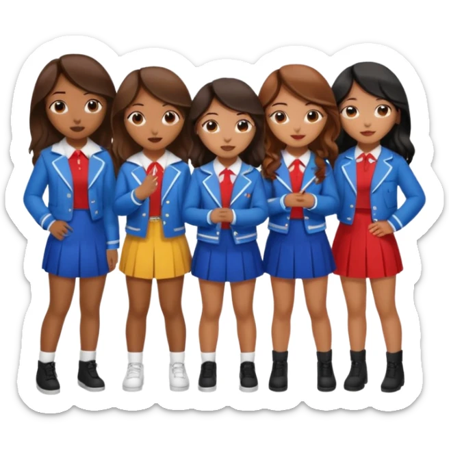 Katseye music group 6 members all girl 2 brown girl 1 korean 1 latina sticker