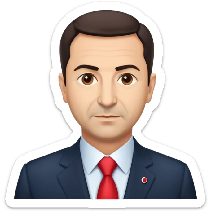 Turkish politician Ekrem İmamoğlu, Mayor of Istanbul, middle-aged man with short dark hair in a suit sticker