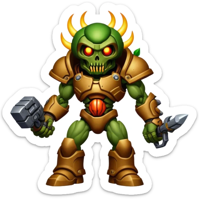 3D, cinematic ultra detailed 32k HD Doom srhoom in pvz 1, brought to life with stunning visual details, each lash, eye, and hair is shown in stunning detail, rich textures, visually rich, so lifelike that it feels like it could leap off the page at any moment sticker