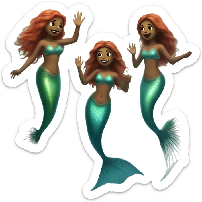 merpeople: Underwater-dwelling beings with the upper body of a human and the lower body of a fish, known for their beautiful singing voices and protective nature. sticker
