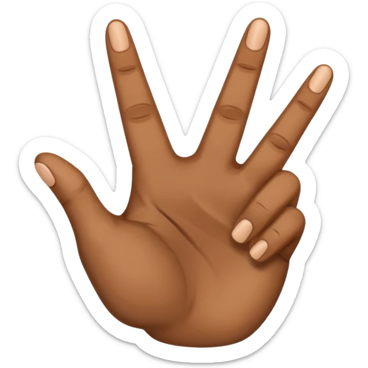 Una mano haciendo la w con los dos dedos de inmedio cruzados  sticker
