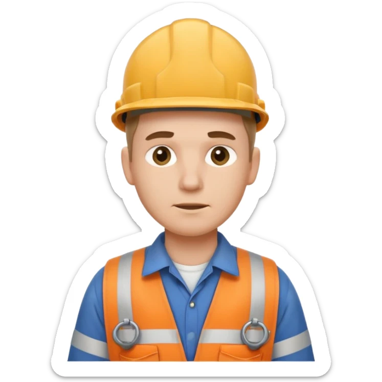 customer. 1 person only white male with shoulder normal person cloths. adult. pipeline technician change the expression and the shape of the face sticker