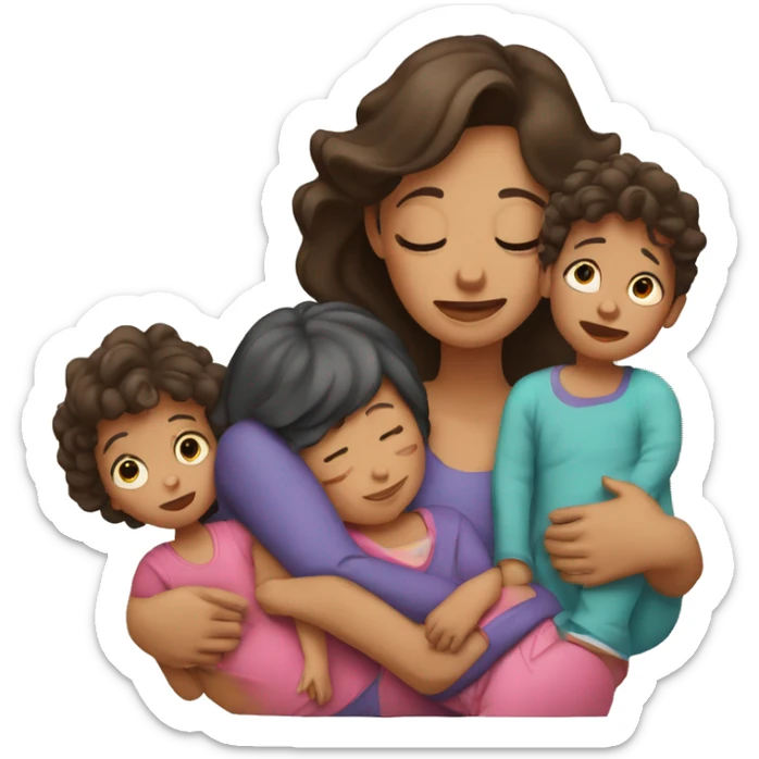 Tired mom of 3 kids by age- oldest is daughter, second is son, youngest toddler daughter sticker