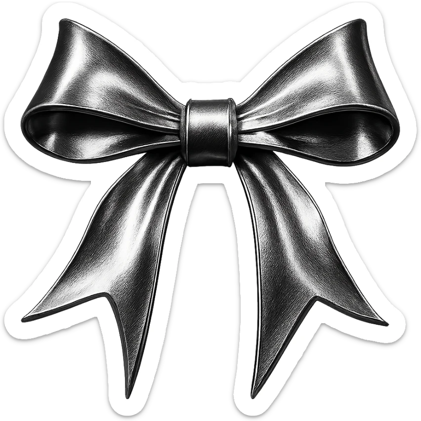 white gothic bow sticker