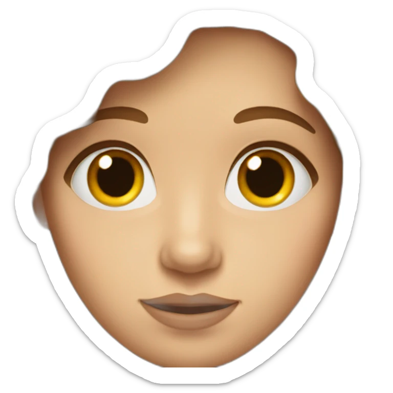 A white woman with brown wavy hair, a strand of hair covering the left eye. sticker