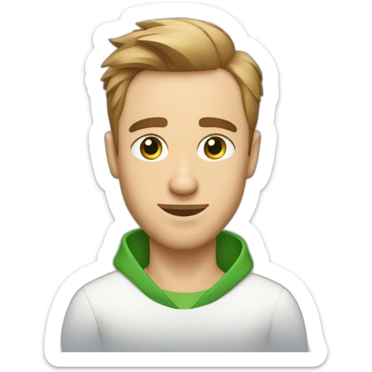 Man with modern hair cut green eyes with jack russell terrier dog sticker