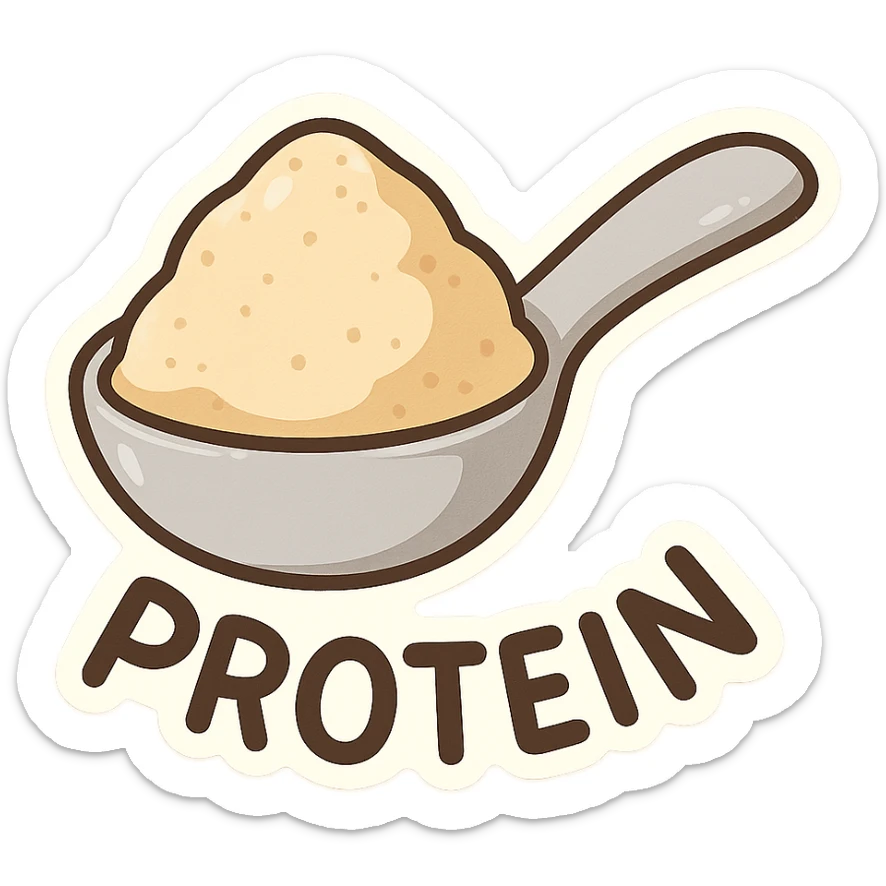 spoon with protein inside sticker