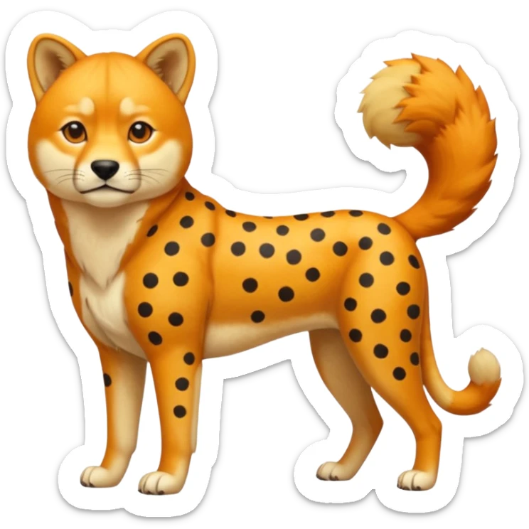Cheetah-Dingo-Shiba-Inu-Lion-hybrid-animal-creature, full body  sticker
